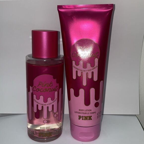 🔥VICTORIA'S SECRET PINK COCONUT FRAGRANCE MIST BODY SPRAY & lotion NEW - Picture 4 of 5